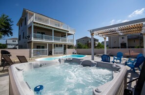 Terrace/patio - Always Dreaming - Corolla, Ocean Sands, 150 Yds to Beach, Oceanside, Pool, Hot Tub, Pets OK (Corolla)