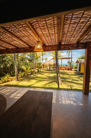 Terrace/patio - Exclusive beachfront house in the most privileged area of ​​Caraíva village (Caraíva)