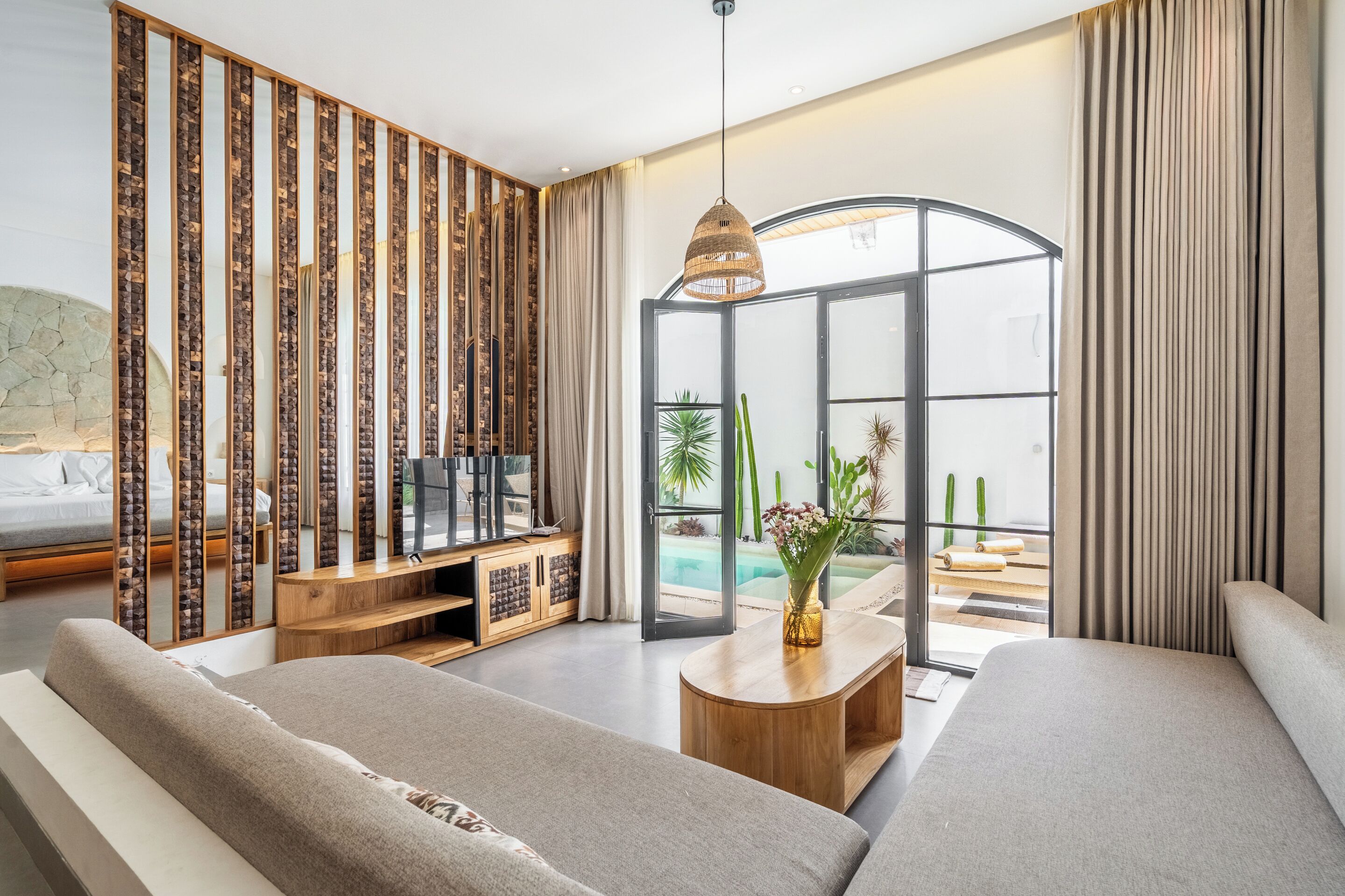 Comfort Villa, Pool View | Living area | 32-cm LED TV with cable channels