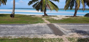 On the beach, sun loungers, beach towels - 3 Bedroom, 2 Bathroom Beachfront Villa, Restaurants Within Walking Distance (Vaitupa)