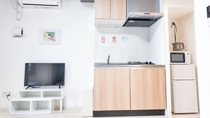 เบสิกอพาร์ทเมนท์, 2 ห้องนอน, ปลอดบุหรี่, ไมโครเวฟ | ครัวส่วนตัว