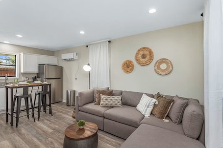Living area. The Patch 4 - 1BR Apartment - Near Casinos & Plants