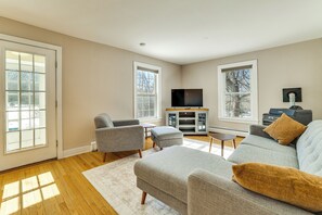 TV, fireplace - Hike, Bike & Relax: Huckleberry Hill Home w/ Yard! (Avon)