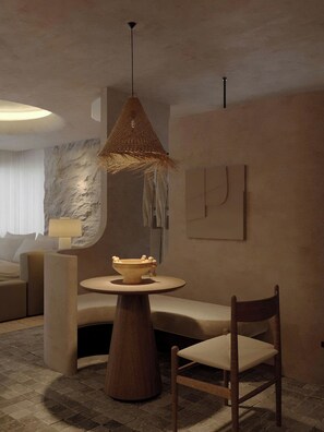 Habitación individual de diseño, 1 cama de matrimonio grande, vistas a la ciudad | Zona de estar