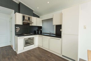 Kühlschrank, Mikrowelle, Herdplatte, Geschirrspüler