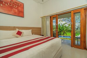 Deluxe-Zimmer, Balkon, Poolblick