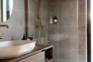 Shower, hair dryer - Modern design house with sauna 'Arduenna Silva' (La Roche-en-Ardenne)