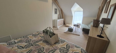 3 bedrooms, iron/ironing board, WiFi, bed sheets. Large gite for up to 8 people, close to Beauval and the Loire castles