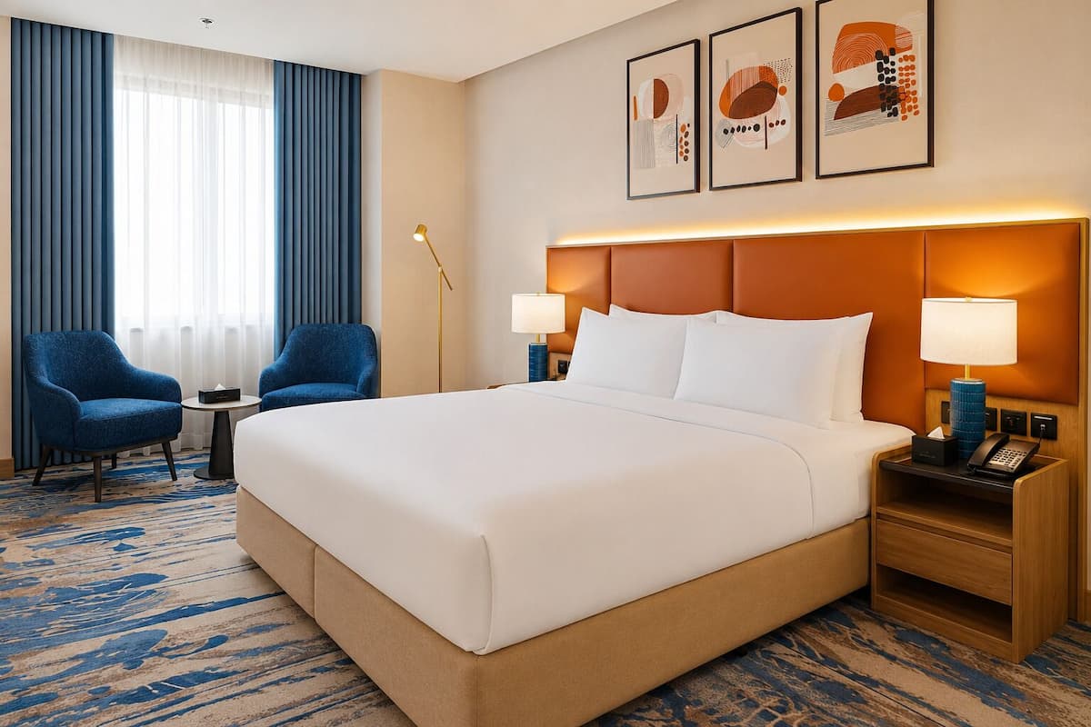 Premium bedding, pillow-top beds, in-room safe, laptop workspace