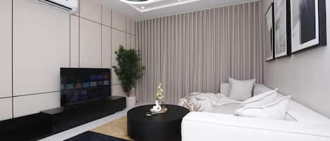 Deluxe Apartment, 3 Bedrooms, Non Smoking | Living area