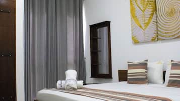 Desk, blackout drapes, iron/ironing board, free WiFi