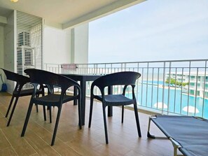 Condo, 2 Bedrooms, Accessible, Balcony | Balcony - Modern 2-bedroom Condo With Ocean and Pool Views in Cha-am (Cha-am)