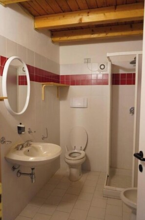 Secador de cabelo, toalhas de banho, papel higiênico 