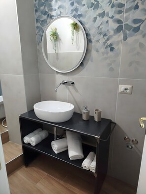 Ducha, secador de pelo y toallas