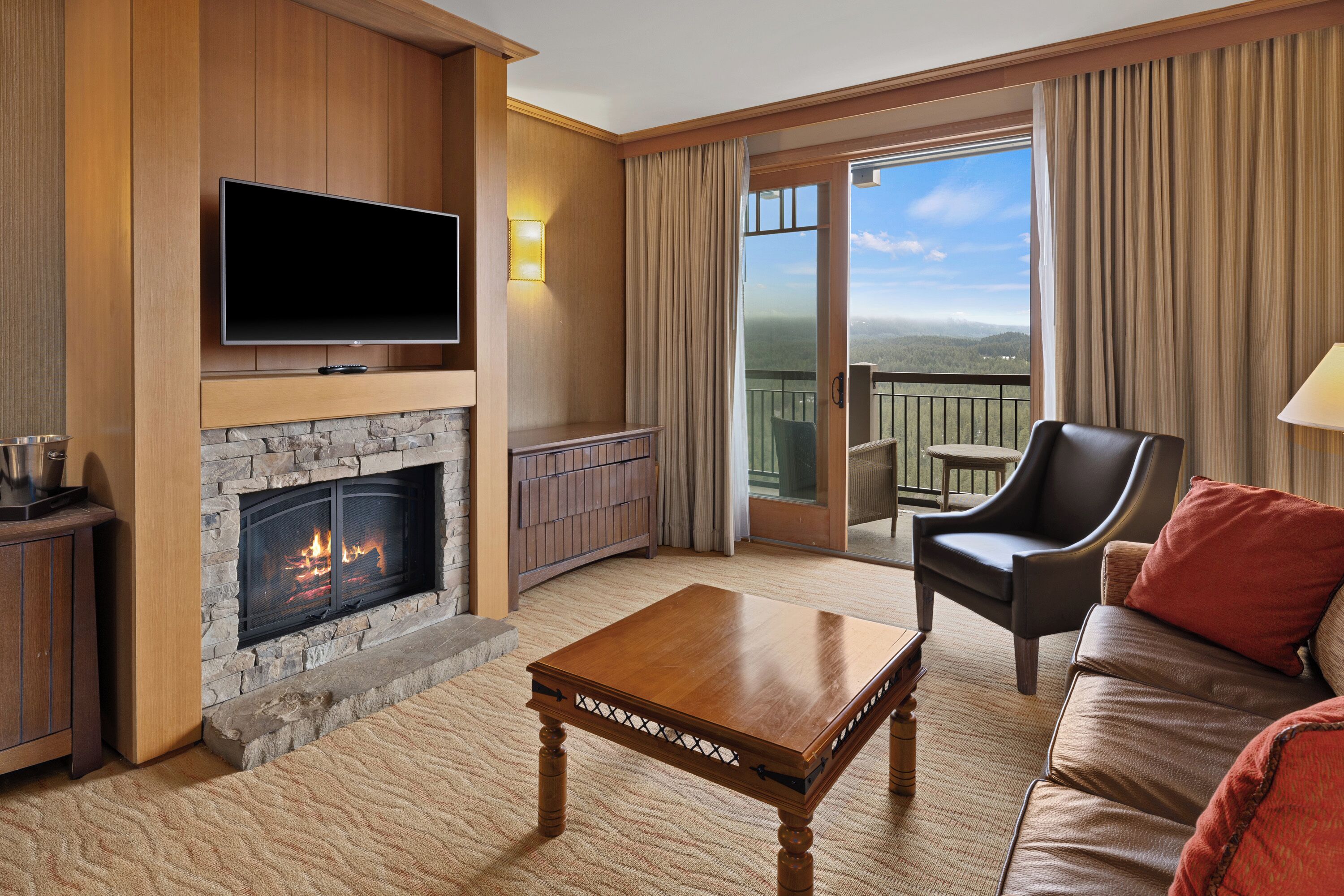 TV, fireplace, offices