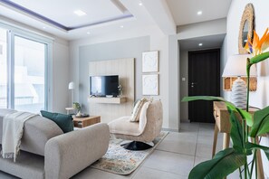 Lägenhet - 1 dubbelsäng med bäddsoffa - pentry - havsutsikt | Vardagsrum