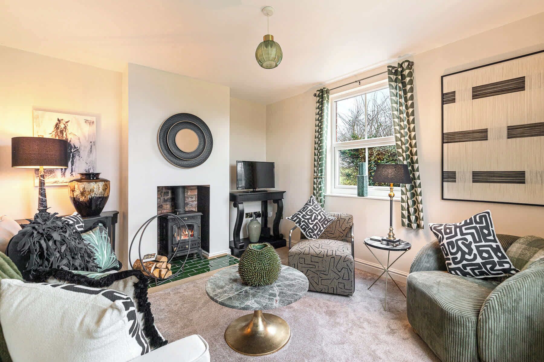 TV, fireplace, offices