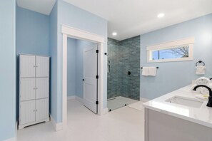 Shower, hair dryer, towels - Once Upon a Tide – Brand New 2025 Build, Pet Friendly, with Private Pool! (St Joe Beach)