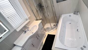 Jetted bath, hair dryer