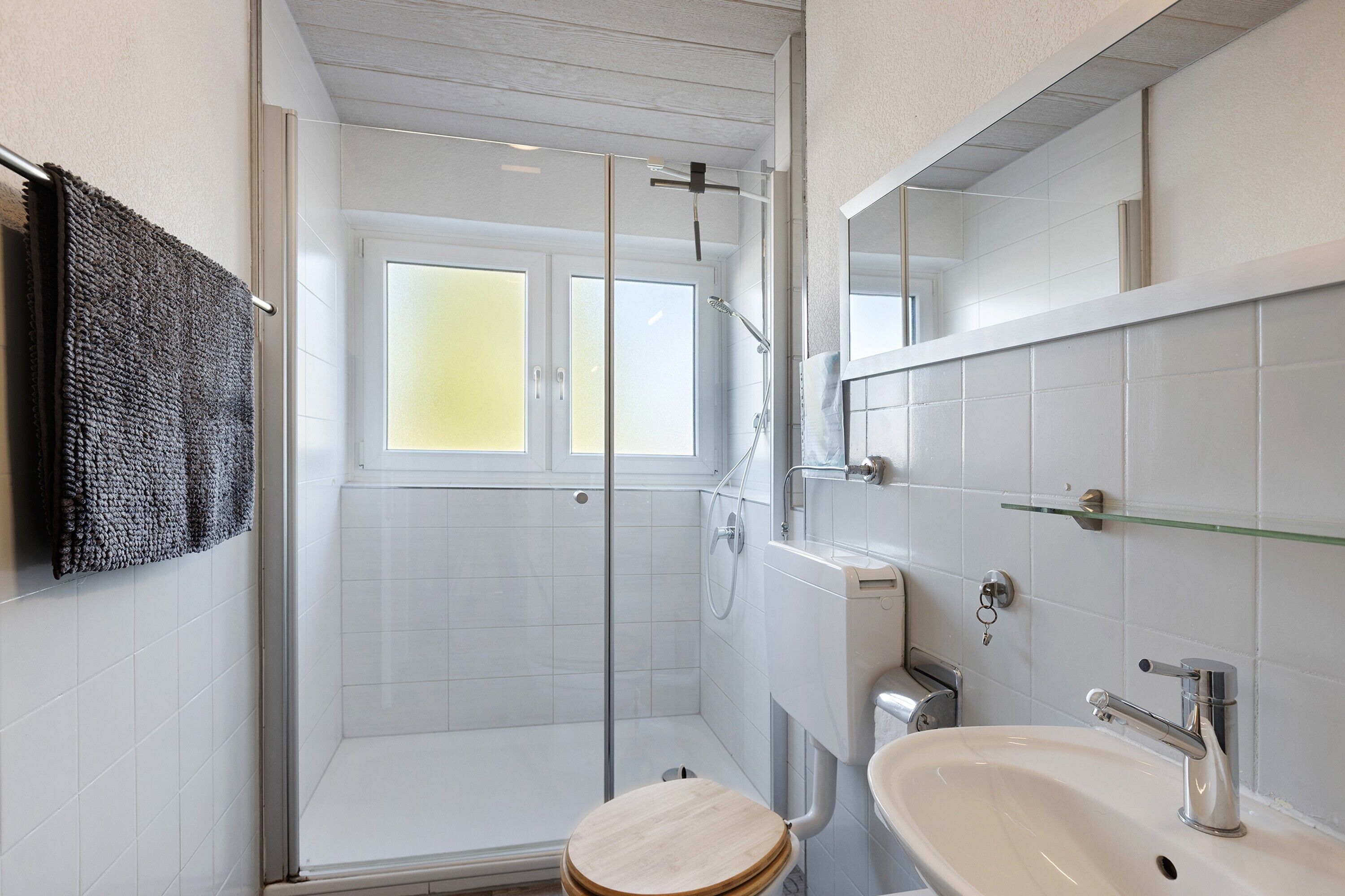 Dusche, Haartrockner, Handtücher
