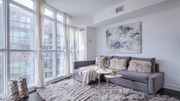 Suite – business, balkong, byutsikt | Oppholdsområde