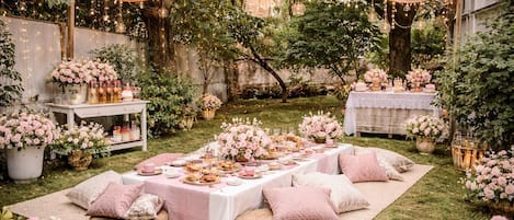 Outdoor banquet area