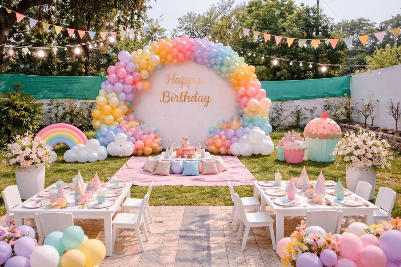 Outdoor banquet area