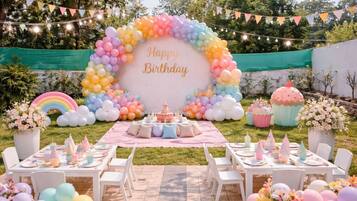 Outdoor banquet area