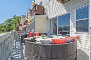 Terrace/patio - Waterfront Retreat!•2 Homes, 8BR•10Min->DT & Beach (North Charleston)