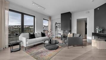 Premium Apartment, Partial Ocean View | Living area