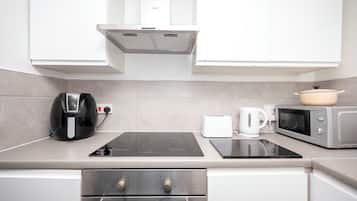 Fridge, microwave, oven, toaster