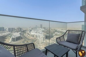 Luxury Apartment, Balcony, City View | Balcony view - Vogue | Skyz by Danube near Dubai Miracle Garden (Dubai)