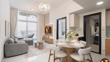 Luxury Apartment, Balcony, City View | Living area