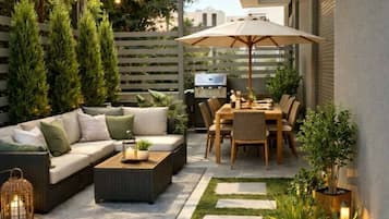 Deluxe Apartment, Garden View | Outdoor dining