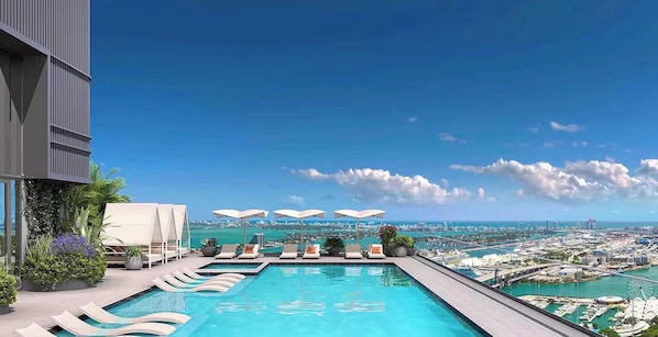 Pool - Floor-to-Ceiling Light Chic Miami Studio (Miami)