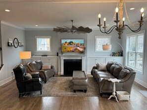 TV, fireplace - Handicapped- Accessible, Family-Friendly Home near UVA (Charlottesville)
