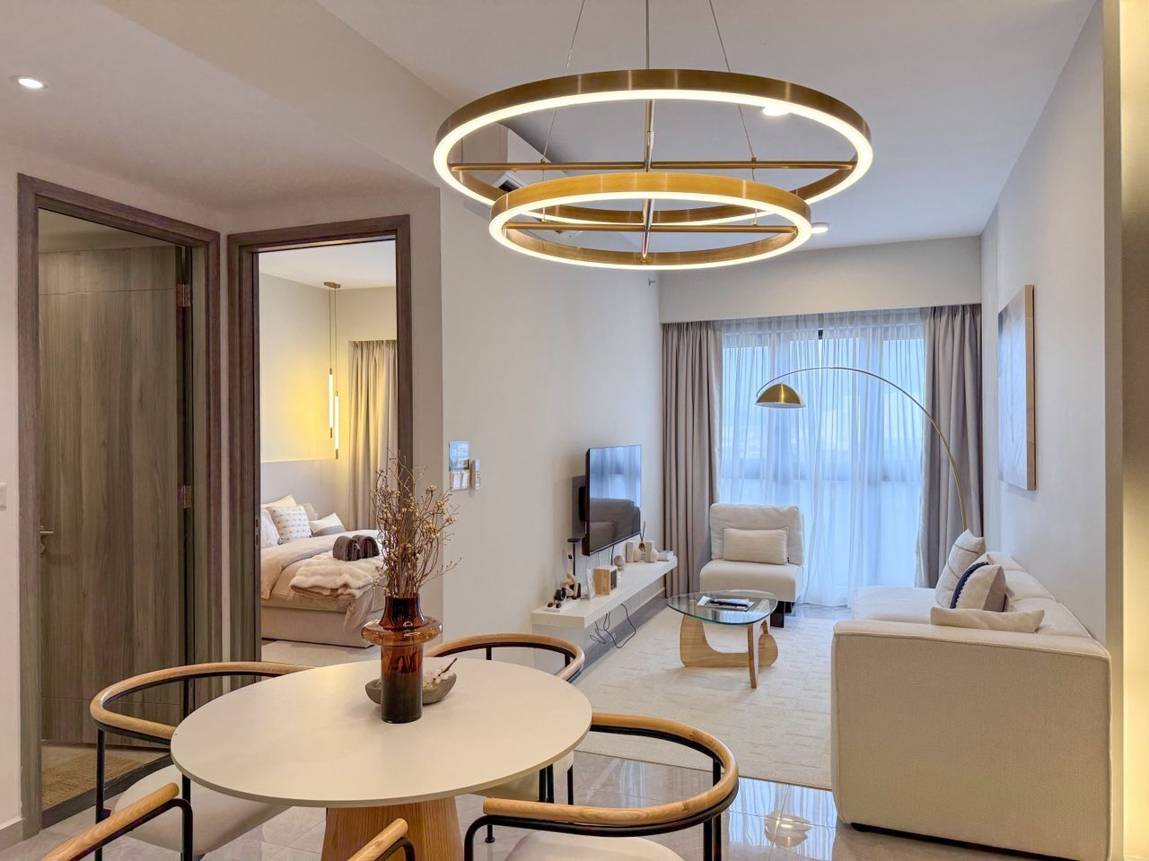 Chambre Deluxe Double ou avec lits jumeaux, vue ville | Coin séjour