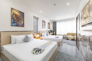 Quarto quádruplo família, vista para o pátio