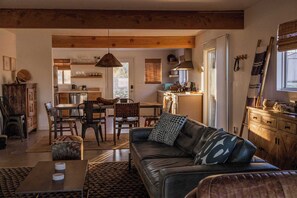 TV, fireplace, offices - Lakeview Lodge • Remote Escape, 5-Acres, Pool, Spa (Joshua Tree)