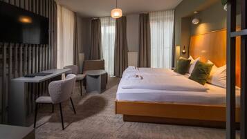 Deluxe-Doppelzimmer | Allergikerbettwaren, kostenloses WLAN, Bettwäsche