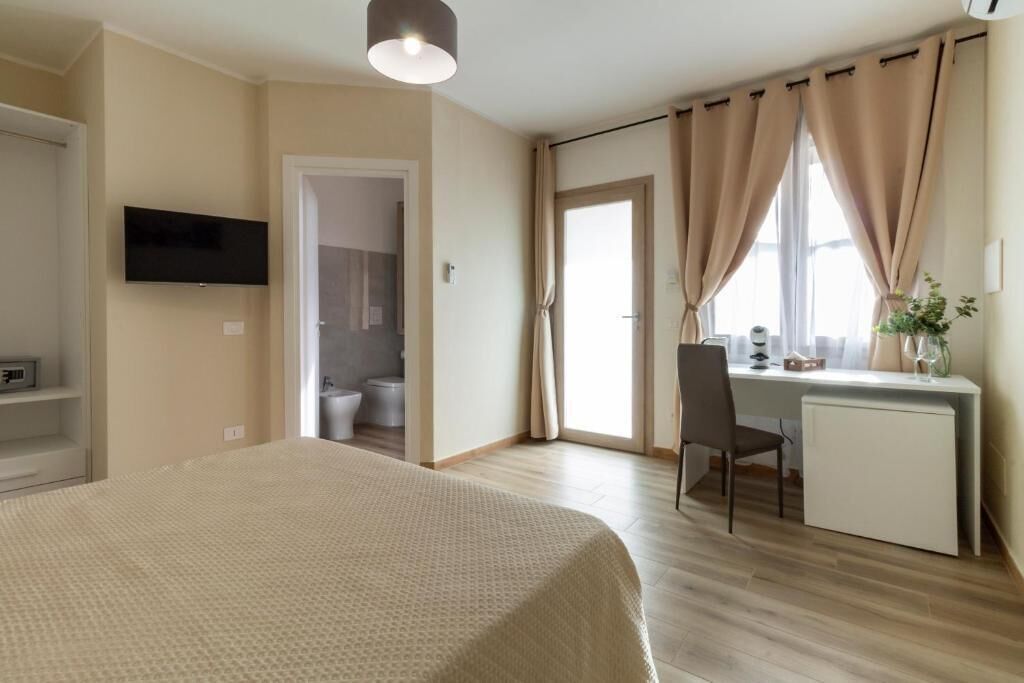 Chambre Double, patio, vue jardin