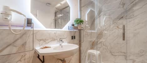 Free toiletries, hair dryer, bidet, towels
