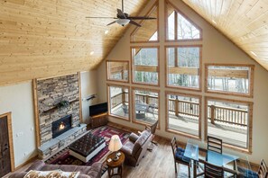 TV, fireplace - Aspen Grove Retreat: Sweeping Views, Fireplace (Angel Fire)