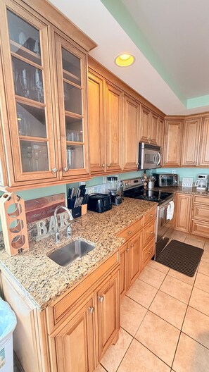 Fridge, microwave, oven, stovetop - 7th-Floor Belmont Towers | Ocean + Boardwalk Views (Ocean City)
