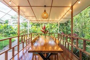Outdoor dining - Discover a rare architectural gem where the rainforest meets refined living (Limón)