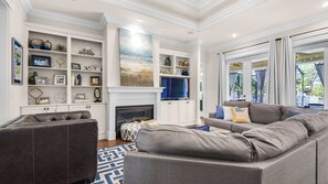 House, Multiple Beds, Pool Access, Pool View (Sea Breeze on 30A) | Living area - 30A Getaway With Private Heated Pool, Hot Tub, and Golf Cart (Panama City Beach)