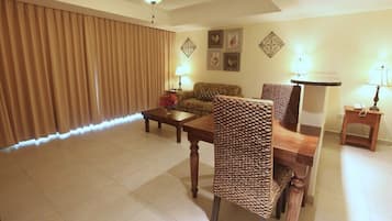 Suite, 2 Double Beds, Beach View | Premium bedding, in-room safe, individually decorated
