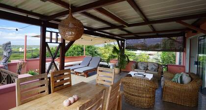 Ocean View Guesthouse in Tamarin, Pool, Sunset