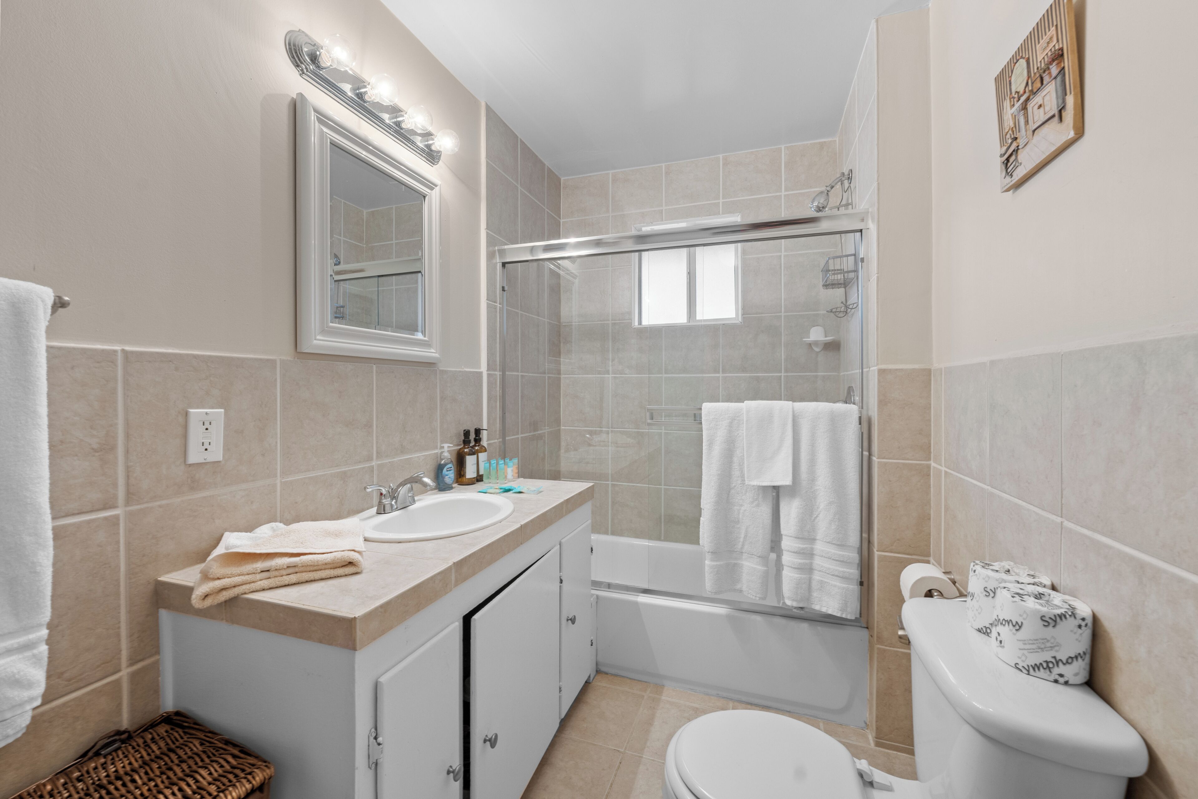 Basic-Ferienhütte, Bergblick | Badezimmer