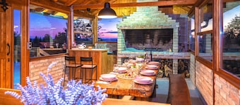 Modern wooden home with pool and spacious yard near the Kupa River.